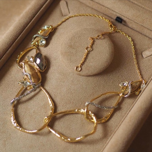 Alexis Bittar Mixed Media Gold Intertwined Necklace - Picture 1 of 5